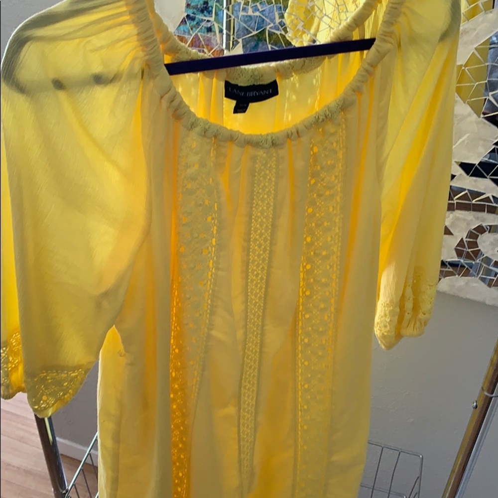 Lane Bryant Yellow Cotton Dress Size 14